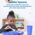 ECR4Kids My First Meal Pal Stainless Steel Spoons, Toddler Silverware, White, Light Grey, 3-Pack...
