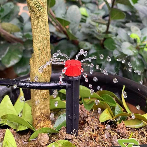 50pcs Drip Irrigation Emitters for 1/4" Irrigation Tubing,Adjustable 360 Degree Irrigation Dripper with 1/4" Barbed Coupling Fittings,Garden Drip ...