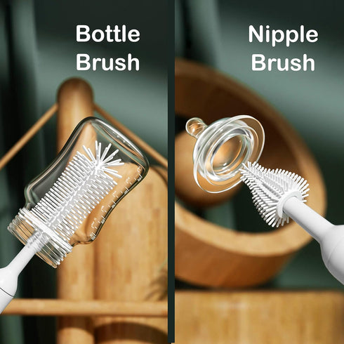 Electric Bottle Cleaner Brush for Baby Bottles - Electric Bottle Brush Cleaner, Baby Bottle Washer with Nipple Brush and Straw Cleaner Brush - Tak...