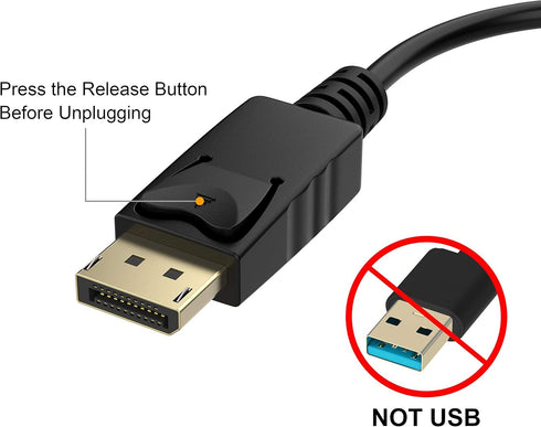 4K DisplayPort (DP) to HDMI Adapter, Uni-Directional Gold-Plated Display Port Computer to HDMI Screen Converter (Male to Female) Compatible with H...