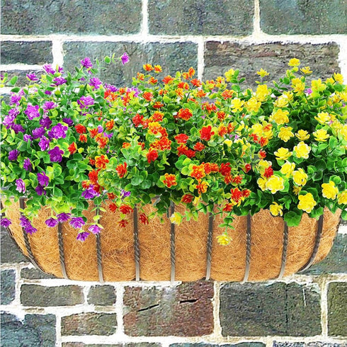Artificial Flowers for Outdoors Artificial Plants & Flowers Fake UV Resistant Faux Plastic Greenery Shrubs for Outside Haning Planter Home Wedding...
