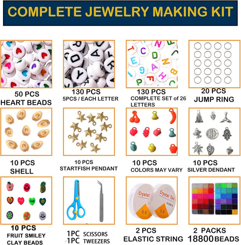 YITOHOP 18800+ pcs 3mm 8/0 48 Colors Glass Seed Beads,Waist Beads Kit,Small Jewelry Making Kits for Girl Age 6 to 9 Year Old Gift DIY Bracelet Nec...