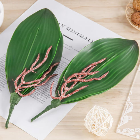 Miracliy Phalaenopsis Orchid Leaves Fake Leaves Real Latex Touch Plants Arrangement...