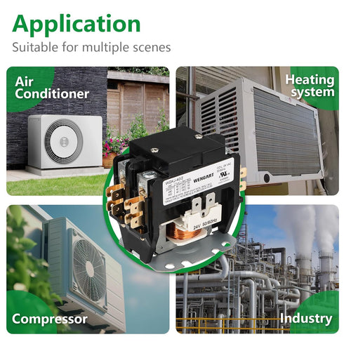 Air Conditioner Contactor,24VAC Provide Stable and Reliable Control for Your Air Conditioning System,Strong Compatibility (2P_40A)...