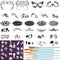 42 Pcs Face Paint Stencils Kits Includes 28 Reusable Facial Painting Stencils with 4 Stickers 10 Painting Brushes Plastic Tattoo Painting Template...