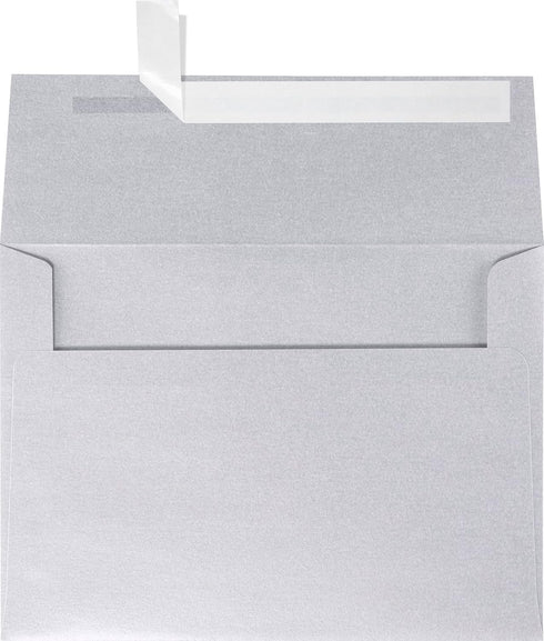 LUXPaper A7 Invitation Envelopes | Peel & Press | 5 1/4" x 7 1/4" | Silver Metallic | 80lb. Text | 50 Qty...