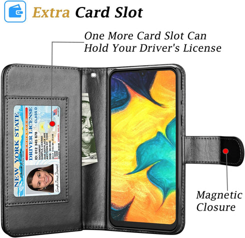 Takfox Wallet Case for Samsung Galaxy A50, Galaxy A50 Case Wallet PU Leather with 9 Card Slots Holder Folio Flip Magnetic Detachable Phone Case & ...