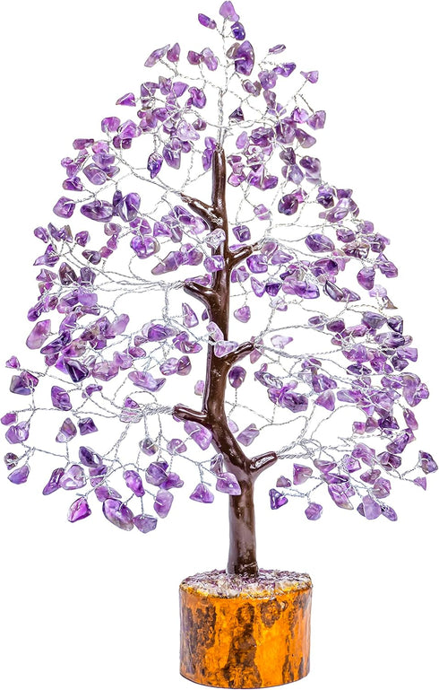 Crocon Amethyst Gemstone Tree Feng Shui Figurine Money Bonsai Good Luck Chakra Balancing Reiki Healing Crystals Decoration Ornament Sculpture Pros...