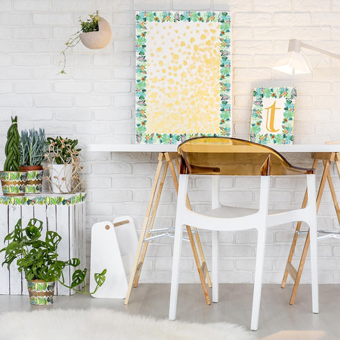 Bulletin Board Border Green Plant Tropical Die-Cut Rolled Two-Sided Printed Palm Tree Leaves Back to School Border Trim Boho Paper for Classroom D...