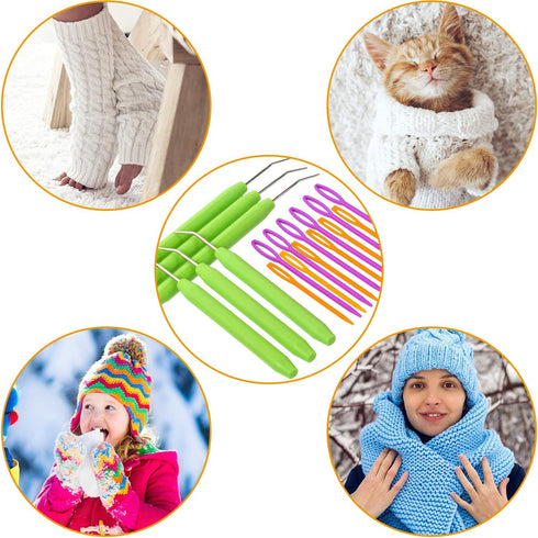 36 Pieces Loom Knit Hook Set Crochet Knitting Loom Hooks with Plastic Needles Large Eye Sewing Tool for Knifty Knitting Knitter Crafts...