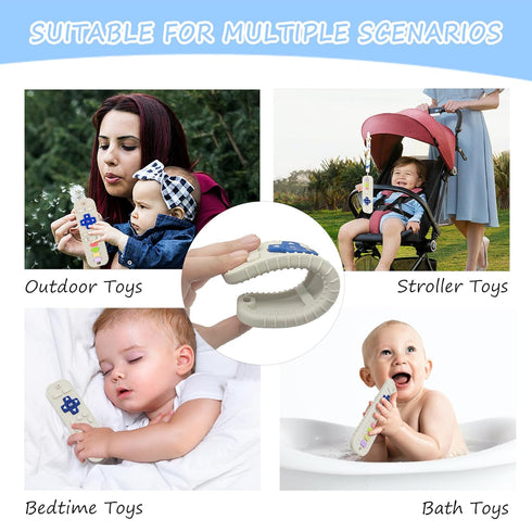 2 Pack Silicone Baby Teething Toys,Pacifiers for Toddlers Infant,Remote Control Shape Baby Teething Toys for Babies 6-12&12-18&18-24 Months,Remote...