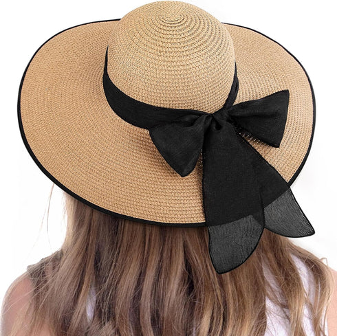 Beach Hats for Women, Wide Brim Sun Straw Hat for Women, Sun Hat UPF 50+ UV Protection...