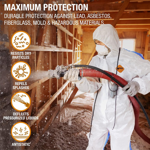 Coveralls for Men Heavy Duty All Purpose - Breathable & Comfortable Disposable Coveralls - Maximum Protection Men's Coveralls for Painting & Agric...