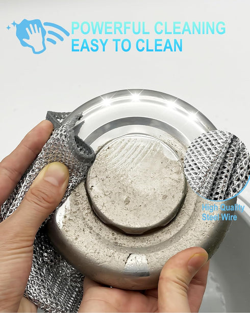 Wire Cleaning Dishwash Cloth - Kitchen Washcloths for Washing Dishes, Multipurpose Wire Dishwashing Rags for Wet, Dry, Easy Rinsing, Reusable?Pack...