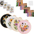 CHWANG Embroidery Starter Kit 4 Pack Floral Cross Stitch Beginner Kit with Plastic Hoop, Instructions and Threads, Full Range of Embroidery Kits f...