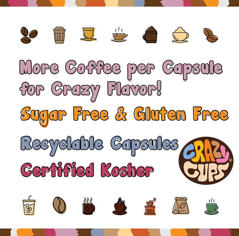 Crazy Cups Flavored Coffee Pods, French Vanilla Twist, French Vanilla K Cups, Single Serve Coffee for Keurig K Cups Machines, Hot or Iced Coffee, ...