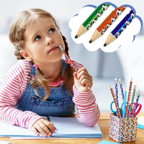 Soccer Pencils Kids Sport Pencils with Eraser Top Football Pencils Soccer Print Wooden Pencils for School Students Teachers Office Supplies Soccer...