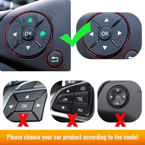 Car Interior Button Stickers Kit Steering Wheel Door Lock Window Switch Button Repair Decals Fit for 2008-2014 Mercedes Benz W204 C250 C350 E-Clas...