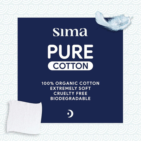 Sima Disposable Face Towels for Drying - 100% Cotton Face Wipes 50 Pack - Biodegradable Makeup remover for sensitive Skin, Gentle Clean facial clo...