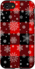 iPhone SE (2020) / 7 / 8 Snowflakes on Red Black Winter Christmas Plaid Buffalo Phone Case...