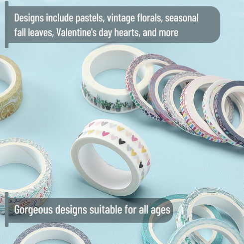 Mr. Pen- Washi Tape Set, 21 Rolls, Decorative Cute Floral Washi Tape for Bible Journaling, Bullet Journal Supplies...