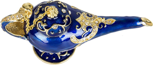 QIFU Hand Painted Enameled Magic Lamp Style Trinket Box Hinged Unique Gift for Home Decor...