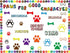 Paw Print Bulletin Board Set Classroom Decor Paw Print Cutouts Accents for Classroom Door Bulletin Board Border Wall Decoration Educational and Le...