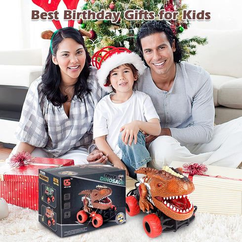 Dinosaur Remote Control Car Toys for 3 4 5 6 Years Old Kids, Toddler RC Toy Car Dinosaur Toys for Ages 3-12 with Lights, Birthday Gift for Boys an...