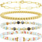 Sanfenly Gold Beaded Bracelets For Women, 14k Real Gold Plated Bead Stretch Stackable Stacked Stacking Stretchy Layered Trendy Simple Pearl Turquo...