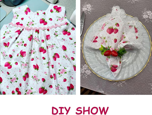Hanjunzhao Strawberry Fabric by The Yard, Strawberries on White Background, Cotton Fabric for Clothing Sewing and Arts Crafts, 39 by 63-inch (1.09...
