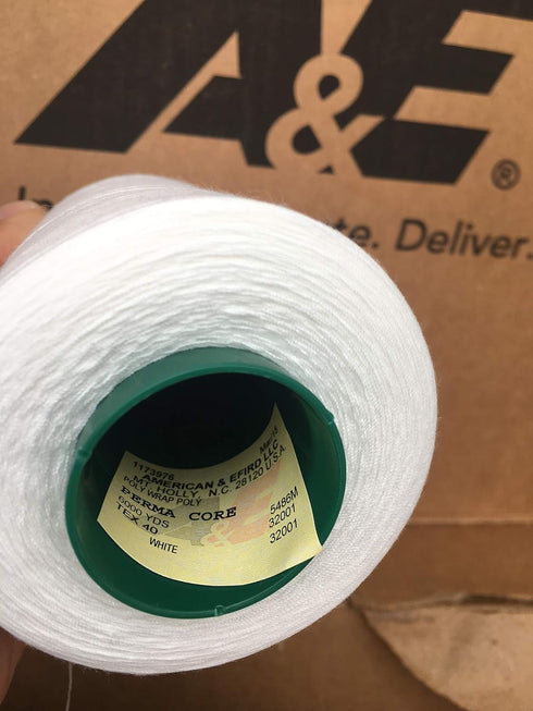 Perma Core Poly-wrap Poly Sewing Thread Tex-40 6,000 Yds (White)...