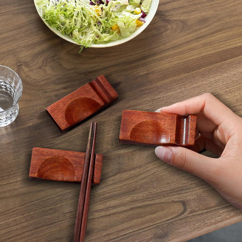 NUOMI Wooden Chopstick Holder, 6pcs Chopsticks Rest Dinner Spoon Fork and Knife Holder Rests for Table...