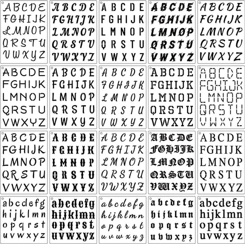 20 Pack Letter Stencils for Painting, Alphabet Stencils Letters and Numbers Stencil Lettering Stencils Bullet Journaling Stencils...