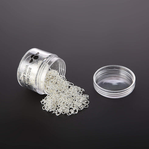 BRCbeads Silver Plated 5mm 500pcs Per Bag Brass Round Open Jump Ring for Jewelry Making(Plastic Acrylic Jar Container is Included)...