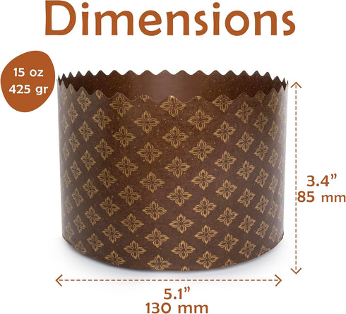 Paska Mold Kulich Panettone Mold (12 Pack 15oz) Easter Bread Paper Mold - Panettone Paper Mold Large Panettone Paper Baking Molds - Easter Bread F...