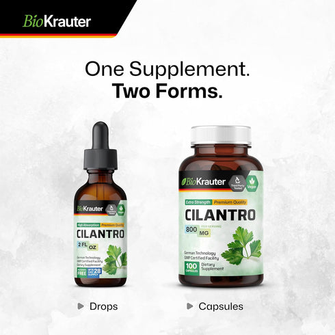BIO KRAUTER Cilantro Supplement - Rich Source of Antioxidants - Natural Cleansing & Detox Cilantro Tincture - Vegan, Alcohol Free Drops 2 Fl. Oz....