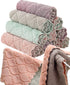 12 Pack Kitchen Towels Quick Dry Washcloths, Coral Velvet Dishtowels Multipurpose Reusable Cloths, Soft Tea Absorbent Cleaning Cloths Double-Sided...