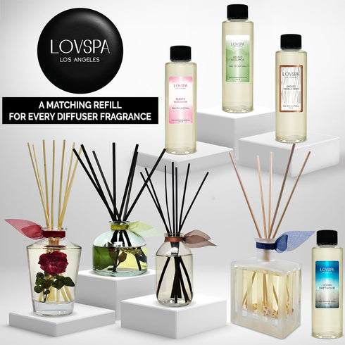 LOVSPA Reed Diffuser Set, Holiday Red Currant & Woods Scented Oil Diffuser with Sticks, Home Fragrance Accessories for Bathroom Shelf Decor, Aroma...