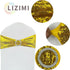 Sequin Chair Sashes Stretch Chair Bands Spandex Polyester Bows for Party Hotel Wedding Banquets Decoration -Gold 6 Pcs...