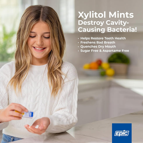 Epic 100% Xylitol Mints - Aspartame Free, Sugar Free - Fresh Fruit Flavored Mints, 180 Pieces (Pack of 2)...