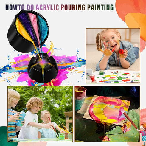 6 PCS Split Cups for Paint Pouring, Flower Pour Cups Acrylic Pouring Split Cups Paint Tools Fluid Painting Supplies Kit for DIY Pouring Paint and ...