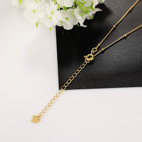 MILACOLATO Danity Choker Necklace Sterling Silver Pearl Bead Satellite Choker Necklaces 18K White Gold or Gold Plated Choker Necklace Minimalist L...