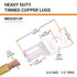 SELTERM 10pcs 3/0 AWG-1/2" Stud Tinned Copper Wire Lugs, Heavy Duty Battery Cable Ends,000 Gauge Ring Terminals, UL Battery Lugs Marine Grade Copp...