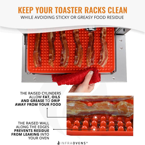 Toaster Oven Air Fryer Reusable Mats Accessories 10 x 12, Compatible with Cuisinart, Breville, Black and Decker + More, Non-Stick, Easy Clean, Foo...