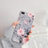 YeLoveHaw for iPhone 8 Plus / 7 Plus Case for Girls, Flexible Soft Slim Fit Full Protective Cute Phone Case Cover with Purple Floral and Gray Leav...