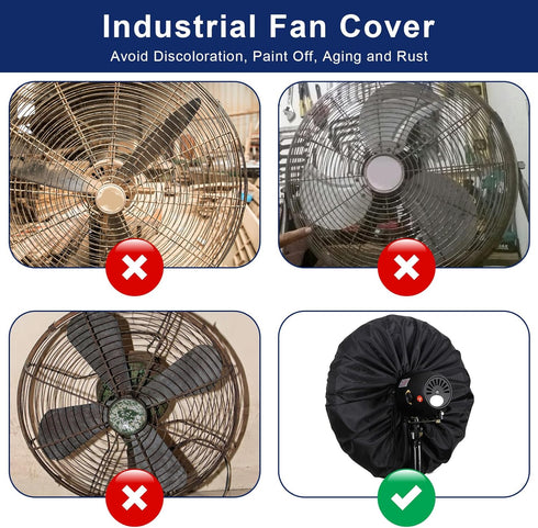 Industrial Fan Cover, Outdoor Fan Cover, Heavy Duty Waterproof & Dustproof Fan Cover for 16-20" Stand Pedestal Fan, Wall Mount Fan and Outdoor/Pat...