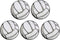 Car Magnet Sports Athlete Volleyball Magnetic Decal for School Lockers or Fridge, 3 3/4 Inch, Set of 5 (Grey)...