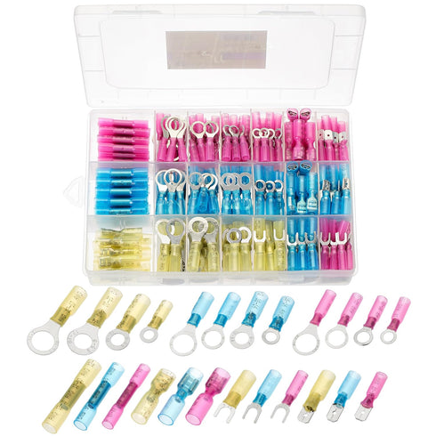 Bates- Heat Shrink Wire Connectors Kit, 320 pcs, Ring Fork Spade Butt Splices, Electrical Connectors Kit, Crimp Connectors, Wire Terminal Connecto...