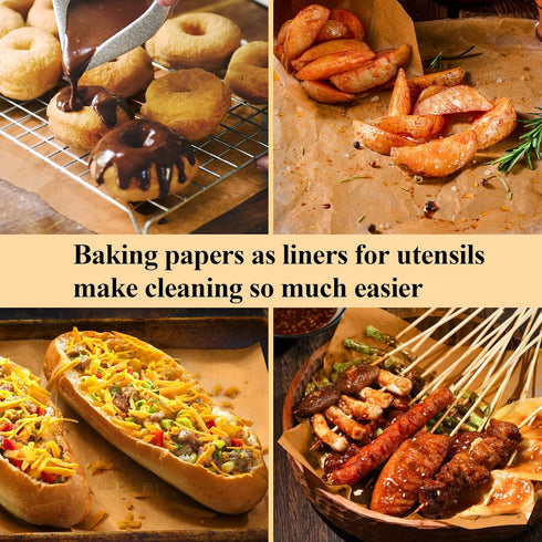 50PCS Unbleached Parchment Paper sheets 12 x 16, Precut Parchment Paper for Baking, Half Sheet Parchment Paper for Cookie Baking Sheets,Kitchen Ga...