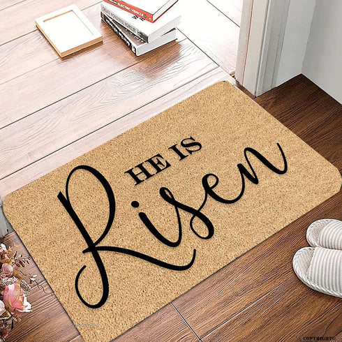 Welcome Mats for Front Door Outdoor Entry He is Risen Doormat Doormat Non Slip Mat for Home Indoor Farmhouse Funny Kitchen Rugs Patio Greeting Fro...